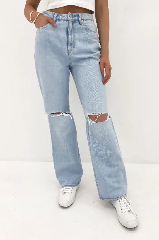 women's white denim jeansHi Baggy Jean Blue Reflection