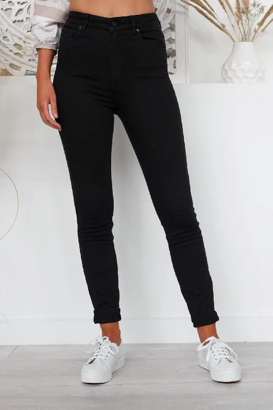 women's mom jeans denimA High Skinny Ankle Basher Jean Black Magic