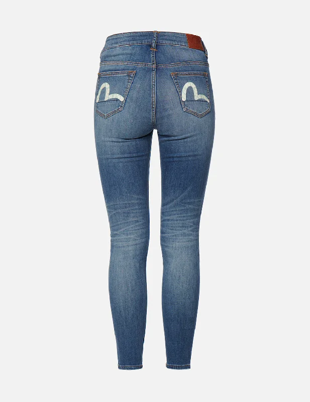 women's denim jeans for a comfortable fitLogo-pattern Seagull Print Skinny Jeans