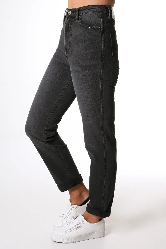 women's mid-rise denim jeansHi Mom Jean Baxter Black