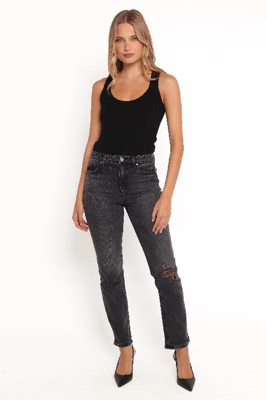 women's denim jeans with stretch fabricWilla High Rise Straight Leg Jeans - Riot