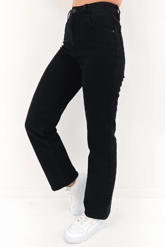 women's denim jeans for a trendy vibeA 94 High Straight Jean Black Light