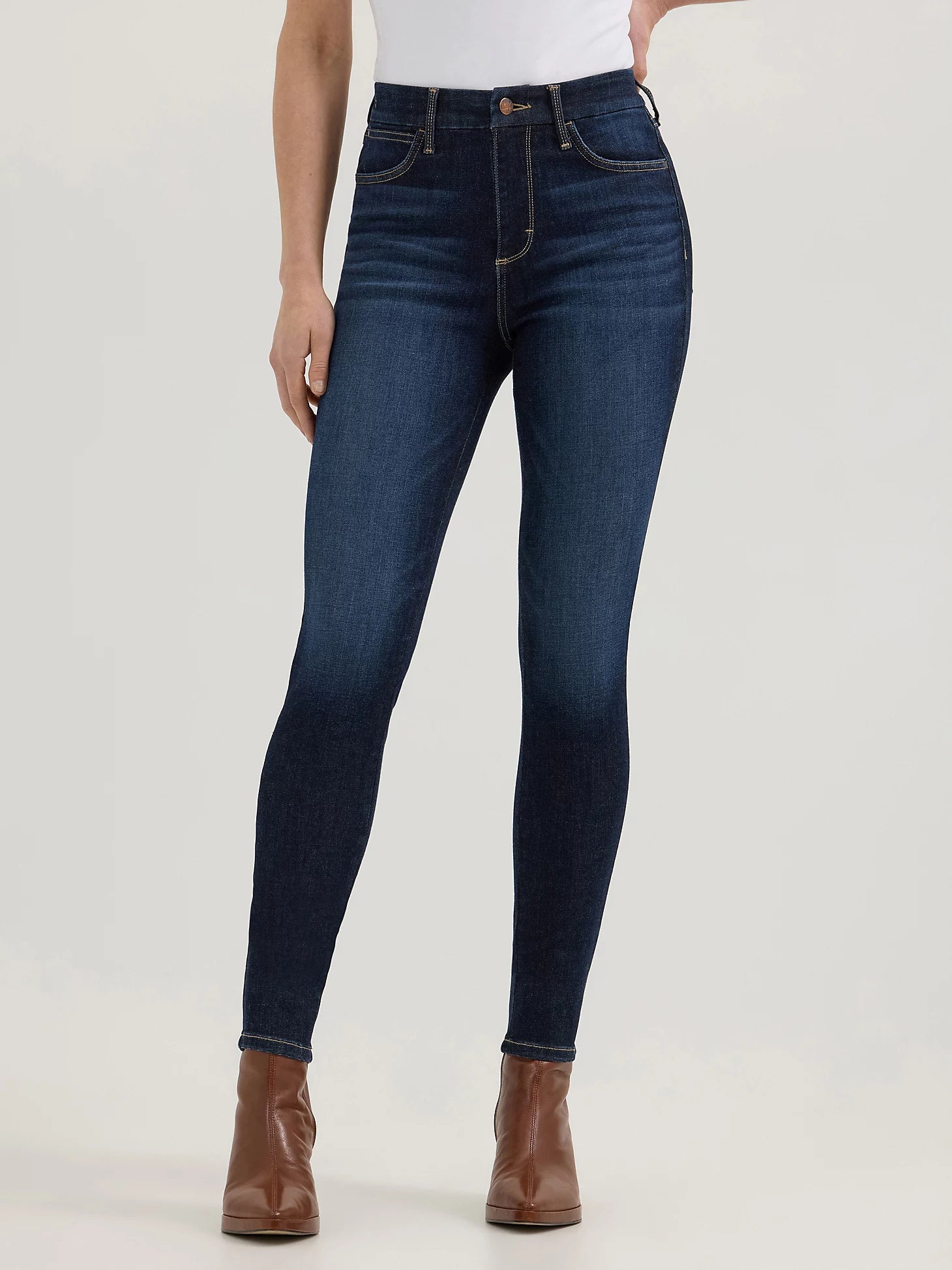 women's denim jeans with buttonsWrangler Bespoke Skinny High Rise Jean