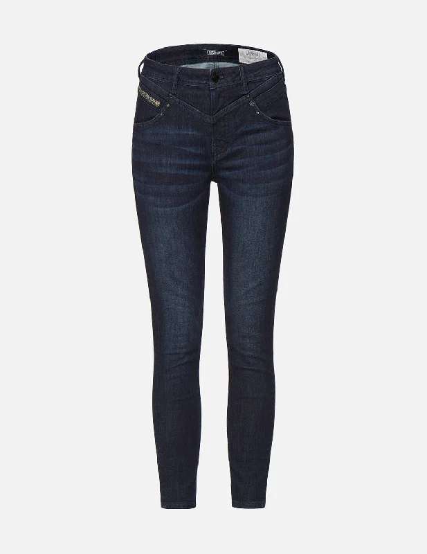 women's denim jeans with pocketsSeagull Embroidered Skinny Jeans