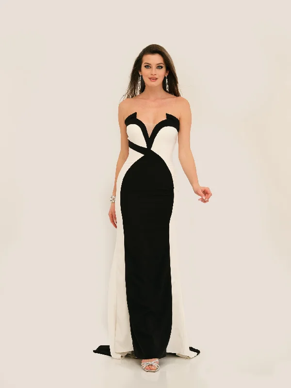 flutter-sleeve party dressesLong Evening Dress by Dave and Johnny 11296