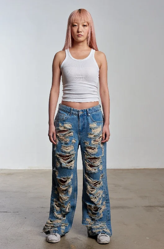 women's denim jeans with animal printsRelease Jean - Distressed