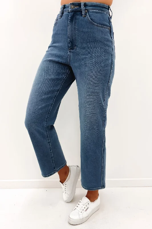 women's ripped denim jeansHi Straight Jean Union Blue