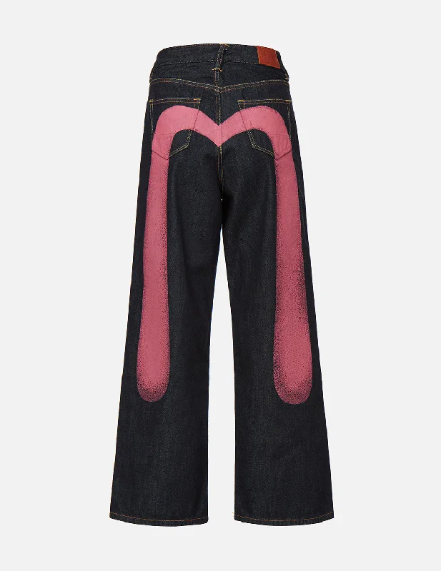 women's denim jeans for a glamorous eveningDaicock Print Wide Leg Jeans