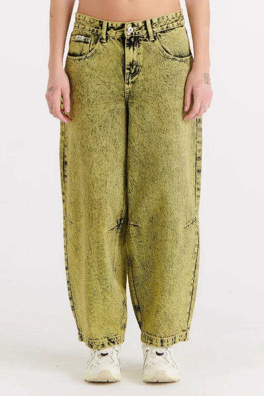 women's denim jeans with spandexGoliath Jean Green Acid Wash