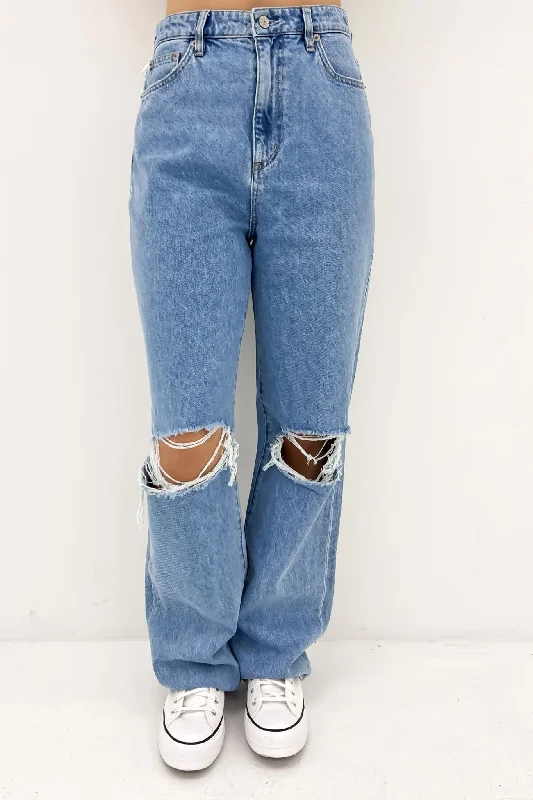 women's denim jeans with distressed back pocketsHi Baggy Jean Tranquility Blue