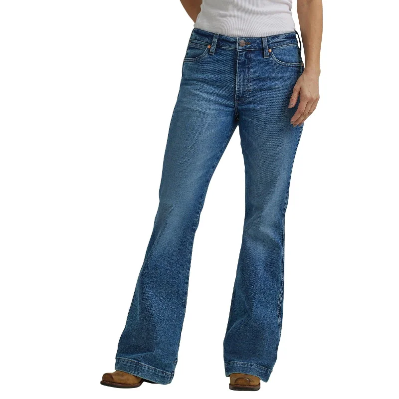 women's denim jeans for apple-shaped bodiesWrangler Retro Bailey Trouser