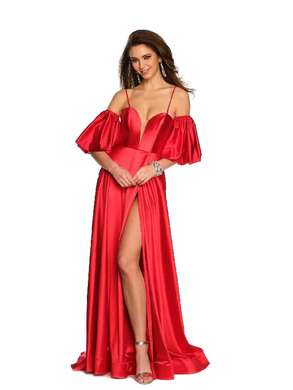 satin party dressesLong Evening Dress by Dave and Johnny 11228