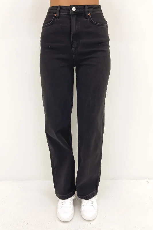 women's denim jeans for springHi Wide Leg Jean Vintage Black