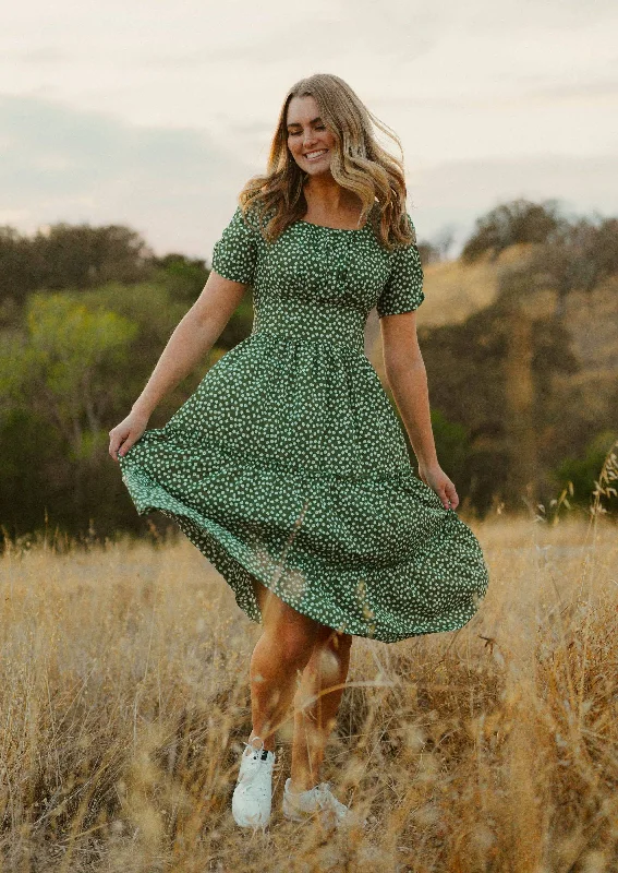 lace-trimmed midi dressesLimerick Dress | Green Midi Dress