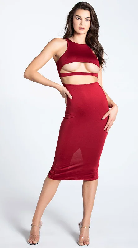 midi dresses for workSecret's Out Bodycon Midi Dress