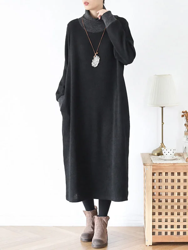 casual chic midi dressesMy Softer Side  High-Neck Midi Dress