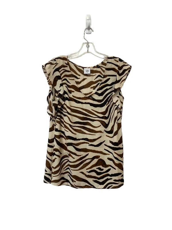 women's tops with spaghetti straps and deep V-necksAnimal Print Top Sleeveless Cabi, Size M