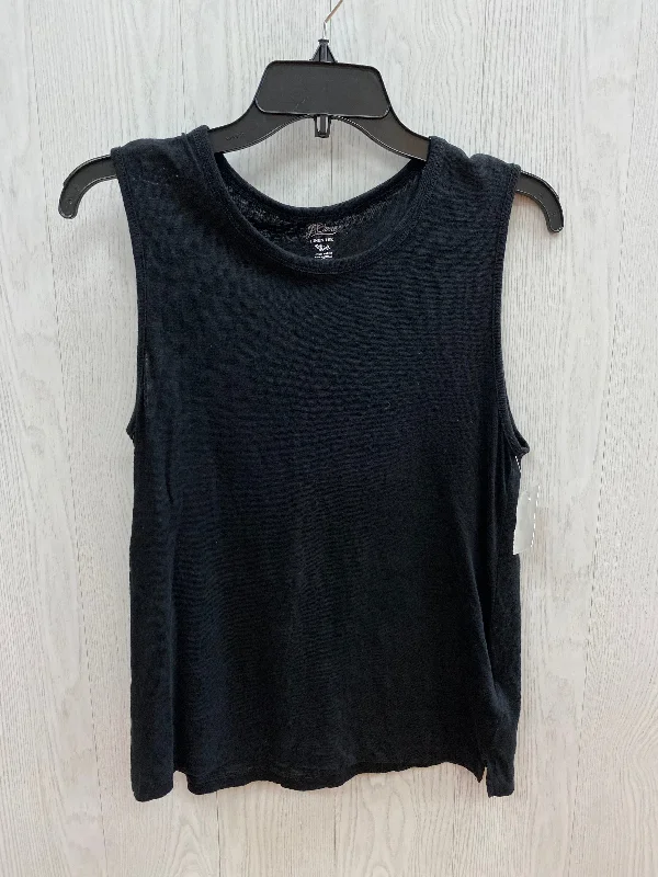 women's tops for those who love bold and vibrant colorsBlack Top Sleeveless Basic J. Crew, Size S