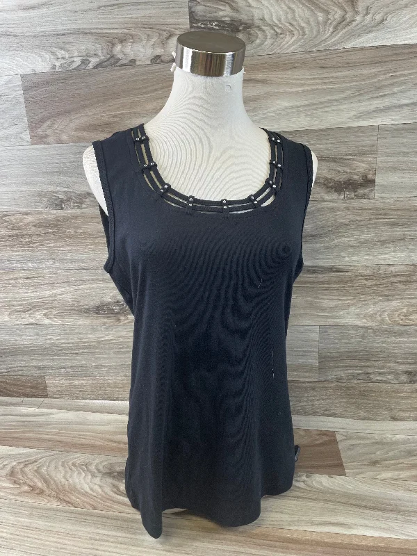 women's tops for summer festivalsBlack Top Sleeveless Karen Scott, Size M