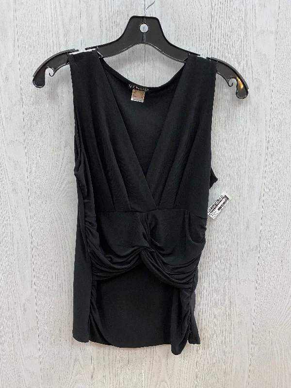 women's tops for those who appreciate subtle and muted tonesBlack Top Sleeveless Venus, Size S