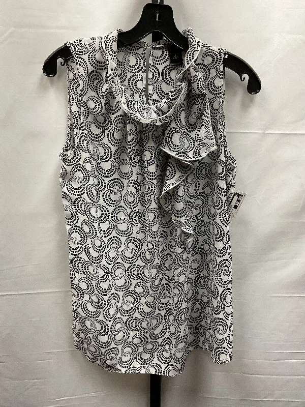 women's tops for those who want to stay warm and stylish during colder weatherBlack & White Top Sleeveless Ann Taylor, Size S