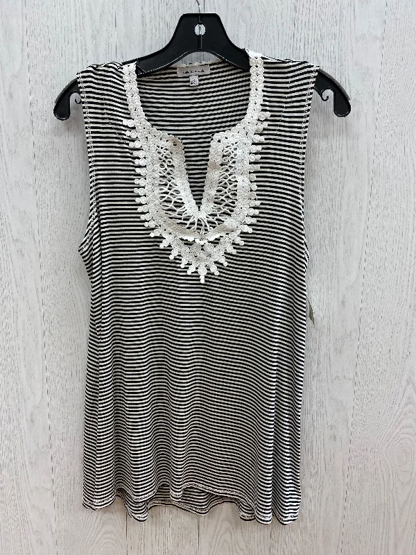 women's tops for those who want to add a touch of sophistication to their casual attireBlack White Top Sleeveless White Birch, Size S