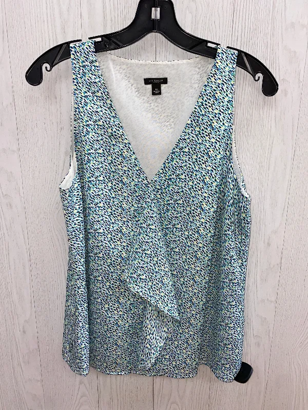 women's tops in solid colorsBlue & Green Top Sleeveless Basic Ann Taylor, Size 10