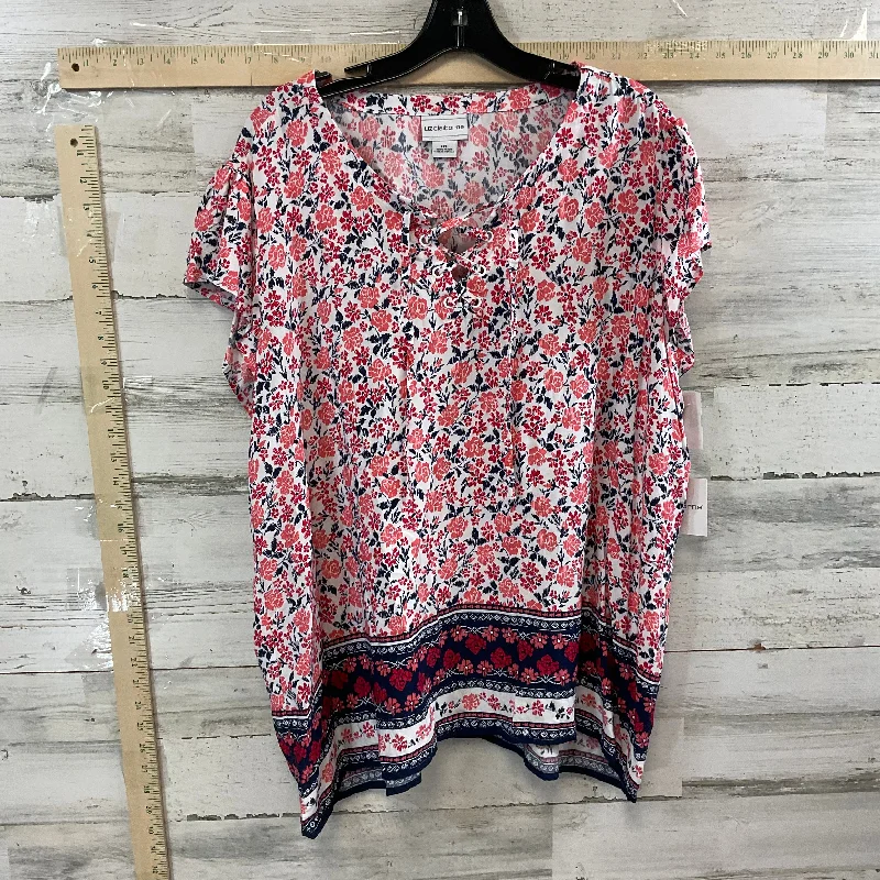 women's tops for those who want to make a bold fashion statement with their choice of topsBlue & Red Top Sleeveless Liz Claiborne, Size Xxl