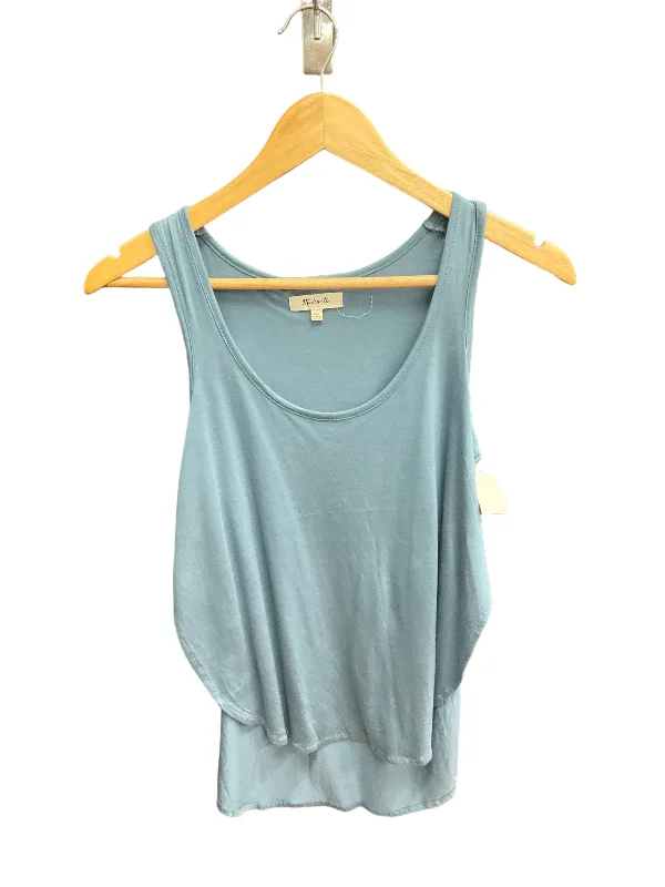 women's tops with asymmetrical designsBlue Top Sleeveless Basic Madewell, Size Xxs