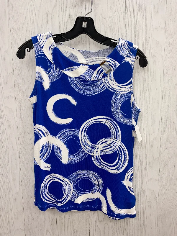 women's tops with sleeveless designsBlue Top Sleeveless Rafaella, Size S