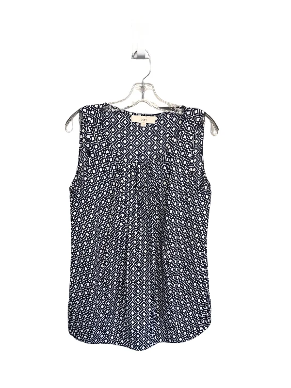 women's tops in solid colorsBlue & White Top Sleeveless By Loft, Size: S