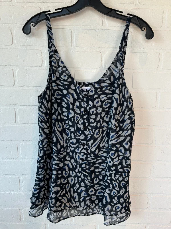 women's tops for cozy nights inBlue & White Top Sleeveless Cabi, Size S