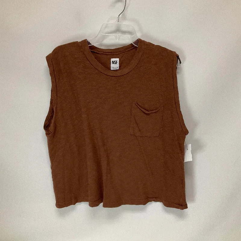 women's tops for those who love to shop for unique findsBrown Top Sleeveless Cmb, Size S