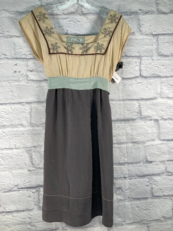 women's hourglass figure dressesCream & Grey Dress Designer Anthropologie, Size Xs