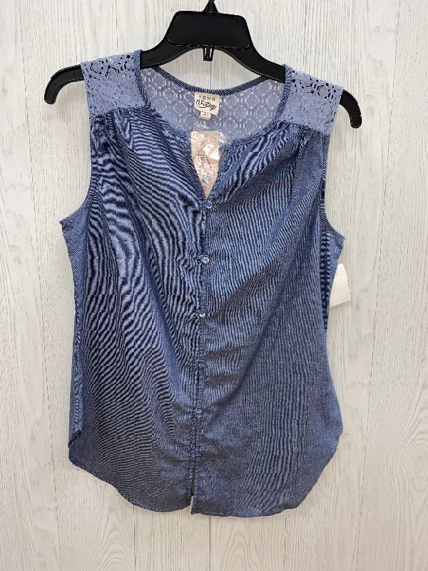 women's tops with built-in brasDenim Blue Top Sleeveless Como Vintage, Size S