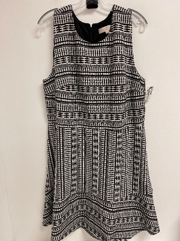 women's pear-shaped body dressesDress Casual Short By Loft In Black & White, Size: 2x