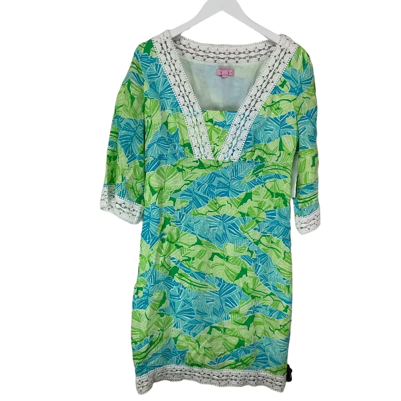 women's eco-friendly dressesDress Designer By Lilly Pulitzer In Blue & Green, Size: M