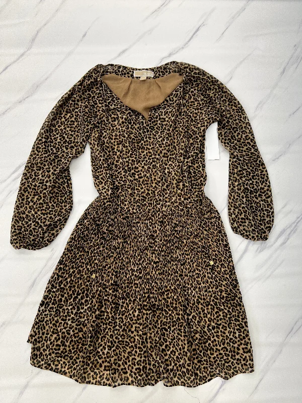 women's cold-shoulder dressesDress Designer By Michael By Michael Kors In Animal Print, Size: S