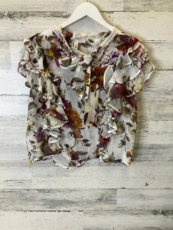 women's stylish topsFloral Print Top Sleeveless Anthropologie, Size S