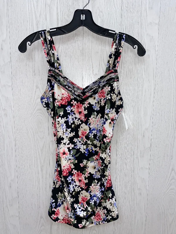 women's tops for creating capsule wardrobesFloral Print Top Sleeveless Basic White House Black Market, Size Xs