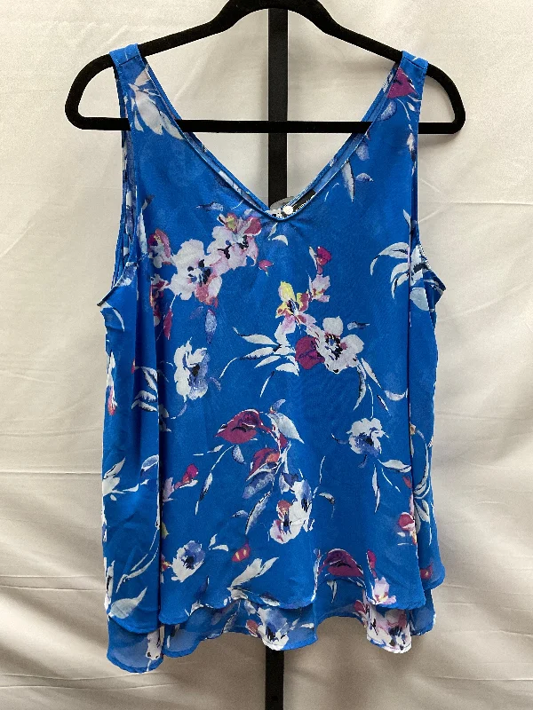 women's tops for those who want to elevate their everyday wear with chic and elegant piecesFloral Print Top Sleeveless Lane Bryant, Size Xl