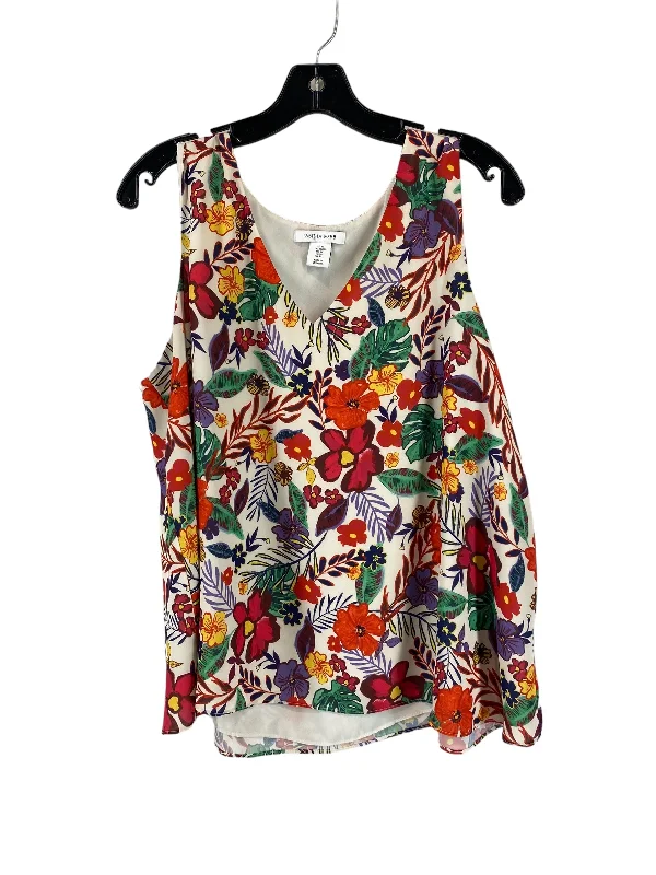 women's tops for those who want to add a pop of color to their outfitsFloral Print Top Sleeveless Tabitha, Size Xl