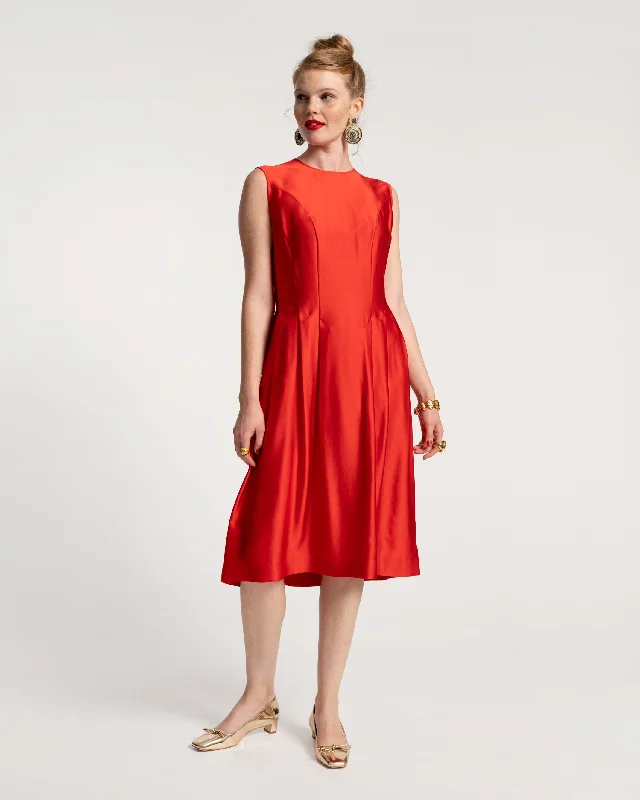 women's bespoke dressesFlorencia Dress Silk Red