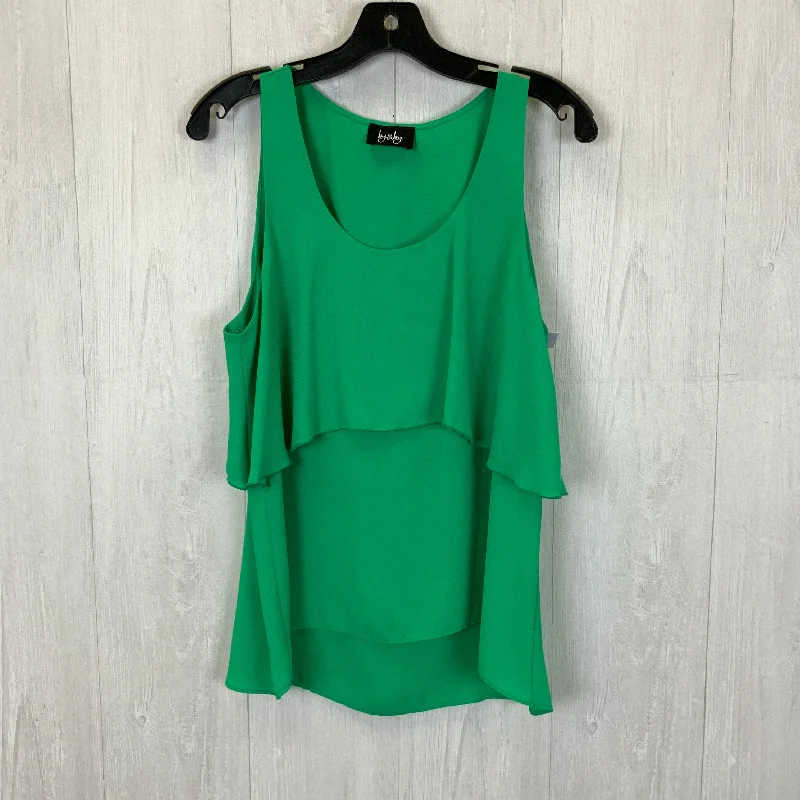 women's tops with beading accentsGreen Top Sleeveless By & By, Size L