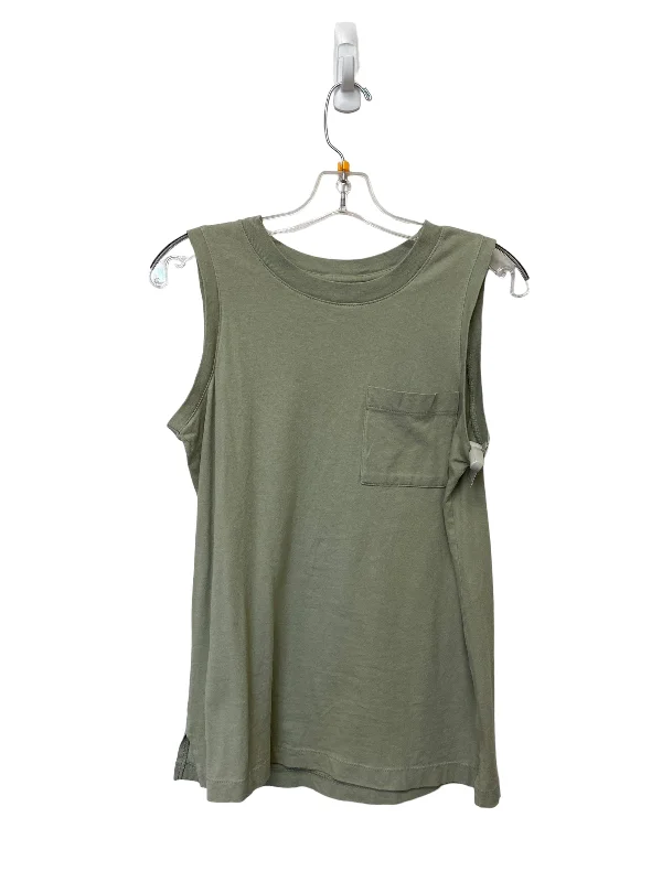 women's tops for relaxed weekendsGreen Top Sleeveless Madewell, Size Xs