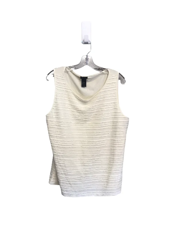 striped women's topsIvory Top Sleeveless Basic By Ann Taylor, Size: Xl