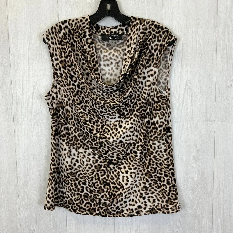 women's tops for those who want to wear pieces that are both functional and fashionableLeopard Print Top Sleeveless Kasper, Size L