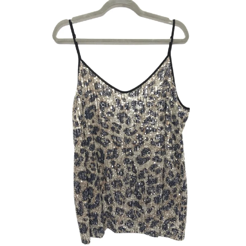 women's tops with built-in brasLeopard Print Top Sleeveless Show Me Your Mumu, Size Xl