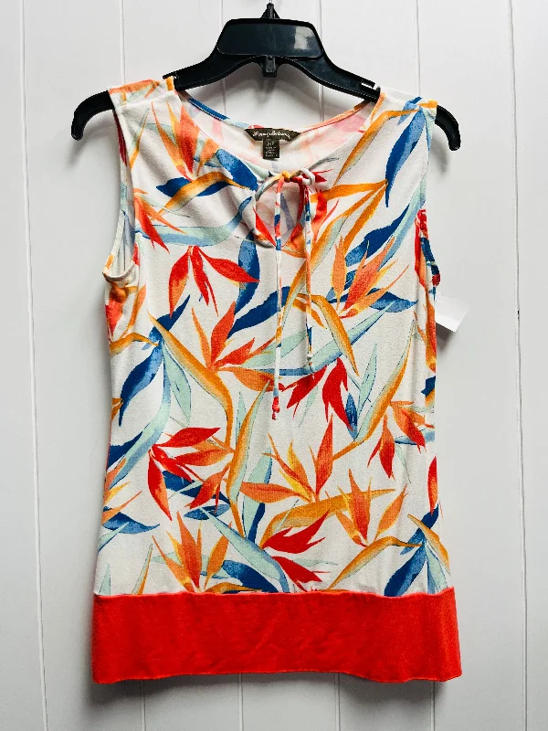 women's tops with sleeveless designsOrange & Red Top Sleeveless Tommy Bahama, Size S