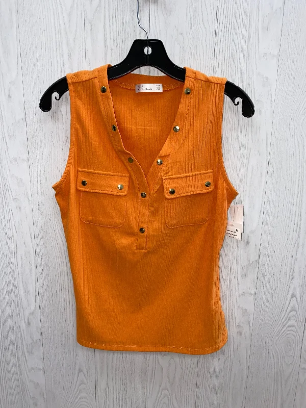 long-sleeved women's topsOrange Top Sleeveless 89th And Madison, Size M